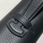 HERM Sac a Depeches 38 Briefcase in Black Clemence Leather