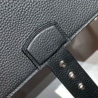 HERM Sac a Depeches 38 Briefcase in Black Clemence Leather