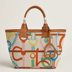 HERM Steeple 25 Bag in H Plume Canvas with Clic Clac Panoplie Equestre