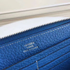 HERM Blue Clemence Azap Zipped Wallet