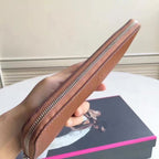 HERM Brown Clemence Azap Zipped Wallet