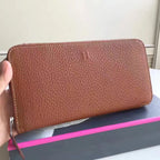 HERM Brown Clemence Azap Zipped Wallet