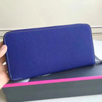 HERM Blue Electric Clemence Azap Zipped Wallet