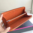 HERM Orange Clemence Azap Zipped Wallet