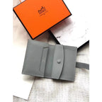 HERM Bearn Mini Wallet In Blue Lin Epsom Leather
