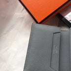 HERM Bearn Mini Wallet In Blue Lin Epsom Leather