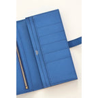 HERM Bearn Long Handmade Wallet in Blue France Epsom Calfskin