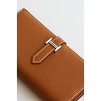 HERM Bearn Long Handmade Wallet in Gold Epsom Calfskin