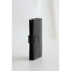 HERM Bearn Compact Wallet in Black Matte Alligator Leather