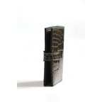 HERM Bearn Compact Wallet in Graphite Shiny Alligator Leather