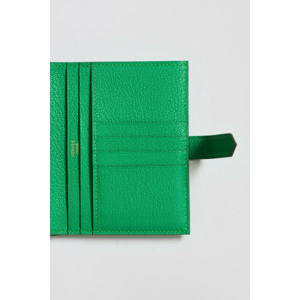HERM Bearn Compact Handmade Wallet in Bambou Chevre Mysore Goatskin