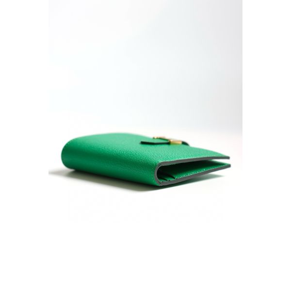 HERM Bearn Compact Handmade Wallet in Bambou Chevre Mysore Goatskin