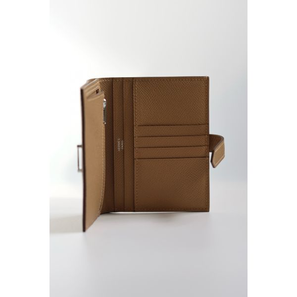 HERM Bearn Compact Handmade Wallet in Chai Epsom Calfskin