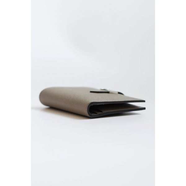 HERM Bearn Compact Handmade Wallet in Gris Asphalt Epsom Calfskin