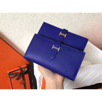 HERM Blue Electric Epsom Bearn Gusset Wallet