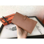 HERM Brown Epsom Bearn Gusset Wallet