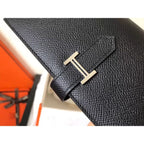 HERM Black Epsom Bearn Gusset Wallet