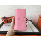 HERM Pink Epsom Bearn Gusset Wallet
