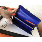 HERM Constance Long Wallet In Blue Electric Epsom Leather