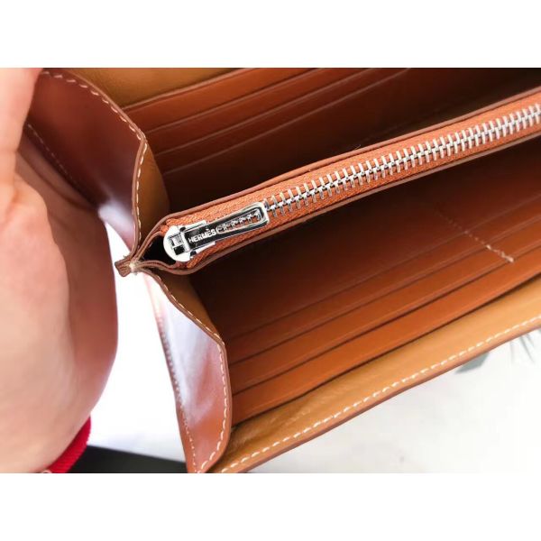 HERM Constance Long Wallet In Gold Swift Leather