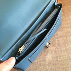 HERM Dogon Duo Wallet In Blue Jean Leather