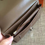 HERM Dogon Duo Wallet In Taupe Clemence Leather