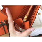 HERM Kelly Classic Long Wallet In Orange Epsom Leather