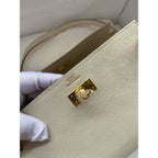 HERM Kelly Classique To Go Wallet in Craie Epsom Calfskin