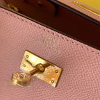 HERM Kelly Classique To Go Wallet In Pink Epsom Calfskin