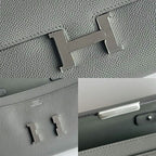 HERM Constance To Go Wallet in Gris Meyer Epsom Calfskin