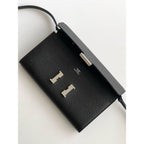HERM Constance To Go Wallet in Black Epsom Calfskin