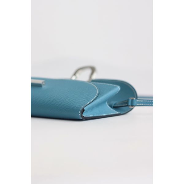 HERM Maillon To Go Wallet in Blue Jean Epsom Calfskin