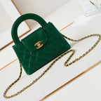 CHANEL KELLY MINI 19 SHOPPING BAG IN GREEN FOREST CALFSKIN