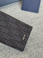 DIOR VERTICAL LONG WALLET 19 IN BLACK MONOGRAM OBLIQUE JACQUARD