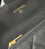 CHANEL 25S CLASSIC FLAP CARD HOLDER 11 IN BLACK CAVIAR GOLD HARDWARE