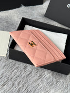 CHANEL 25S CARD HOLDER 11 IN PEACH PINK CAVIAR GOLD HARDWARE