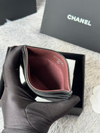 CHANEL 25S CARD HOLDER 11 IN BLACK LAMBSKIN SILVER HARDWARE