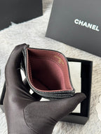 CHANEL 25S CARD HOLDER 11 IN BLACK CAVIAR GOLD HARDWARE