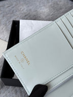 CHANEL 25S MULTI PURPOSE PASSPORT WALLET 15 IN SOFT MINT CALFSKIN GOLD HARDWARE