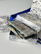 CHANEL DIOR 25S 30 MONTAIGNE DAHLIA WALLET 11 IN GRAY DIOR OBLIQUE JACQUARD