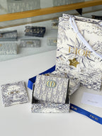 CHANEL DIOR 25S 30 MONTAIGNE DAHLIA WALLET 11 IN GRAY DIOR OBLIQUE JACQUARD