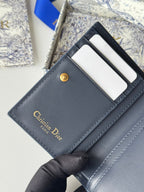 CHANEL DIOR 25S 30 MONTAIGNE DAHLIA WALLET 11 IN BLUE DIOR OBLIQUE JACQUARD
