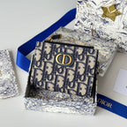 CHANEL DIOR 25S 30 MONTAIGNE DAHLIA WALLET 11 IN BLUE DIOR OBLIQUE JACQUARD
