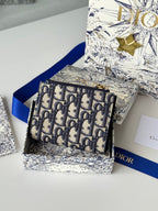 CHANEL DIOR 25S 30 MONTAIGNE DAHLIA WALLET 11 IN BLUE DIOR OBLIQUE JACQUARD