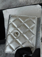 CHANEL 25S CF SMALL TRI FOLD WALLET 11 IN SILVER CAVIAR GOLD HARDWARE