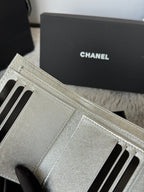 CHANEL 25S CF SMALL TRI FOLD WALLET 11 IN SILVER CAVIAR GOLD HARDWARE
