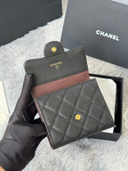CHANEL 25S CF SMALL TRI FOLD WALLET 11 IN BLACK CAVIAR GOLD HARDWARE