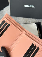 CHANEL 25S CF SMALL TRI FOLD WALLET 11 IN PEACH PINK CAVIAR GOLD HARDWARE