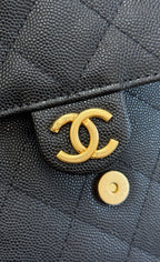 CHANEL 25S HOBO BAG 30 IN BLACK CAVIAR