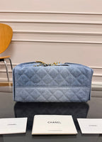 CHANEL 25S HOBO BAG 30 IN BLUE DENIM WITH GOLD HARDWARE
